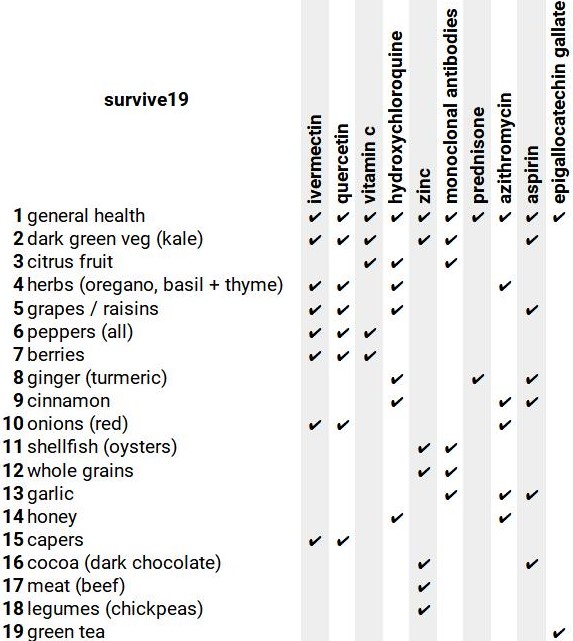 survive19 superfood chart